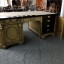 Empire Desk Square Top - Antique Gold with Black Accents